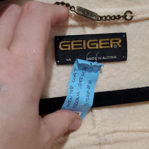 Vintage Geiger Australia Wool Sweater Jacket in Cream Size 44 or L - Picture 9 of 14